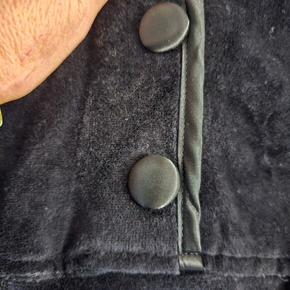 Vintage NOS 90s FADS Black SOFT Velour Satin Sleeveless Romper Jumper Dress M 8 - Picture 5 of 6